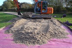 Exercise Track - Timber Edging - 650 Geotextile - Waxed Surface - Construction